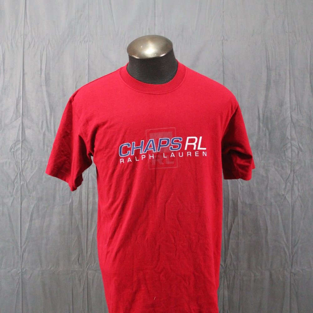 Vintage Graphic T-shirt - Chaps Ralph Lauren Word Graphic - Men's Medium